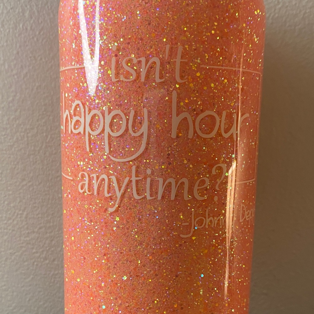 Glittery Orange Party Tumbler - Picture 3 of 3